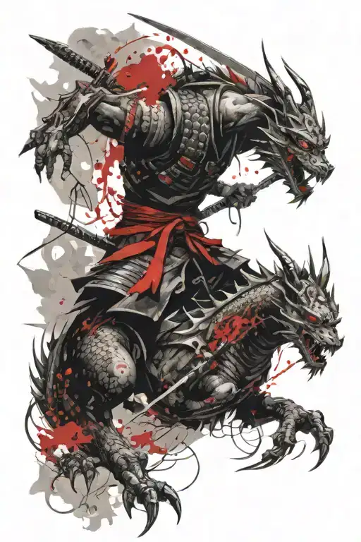Samurai And Dragon