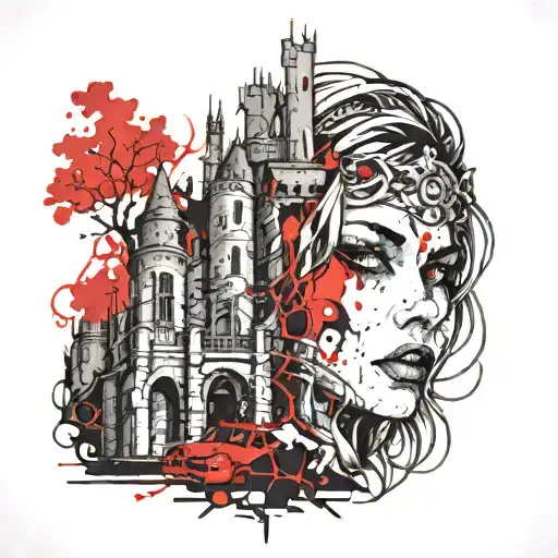 The Death Knight In The Background Of The Castle