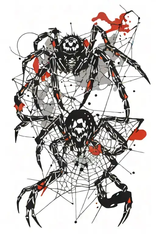 Spider Crawling And Web