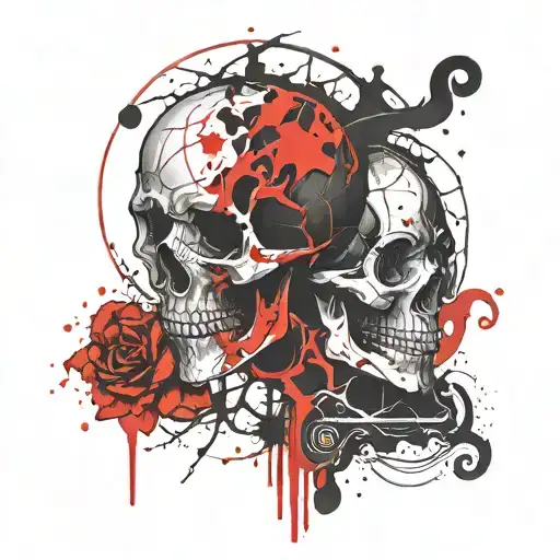 Yin And Yang Skull