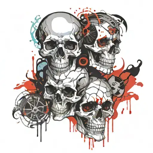 Yin And Yang Skull