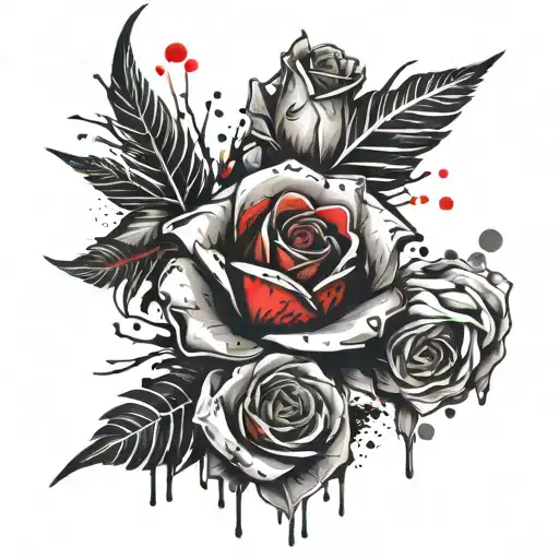 A Rose Add More Dagger Wwith Heart
