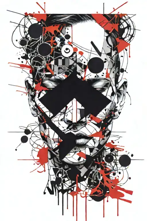 Abstract Face With No Eyes