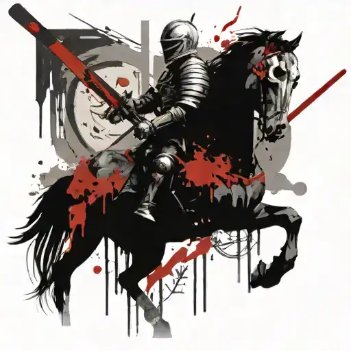 Knight With Sword Shield And Skull