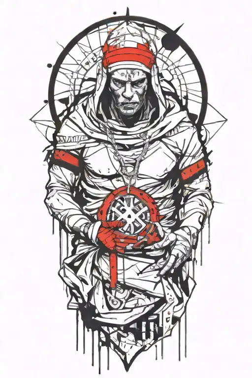 A Monk In A Hoodie And A Cross