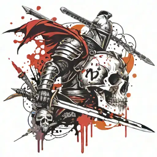 A Knight With A Sword And A Skull