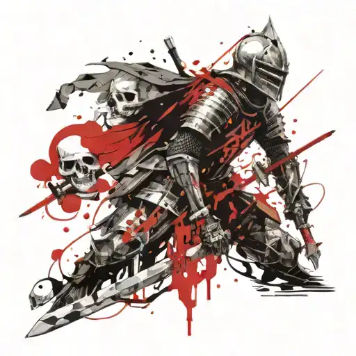 A Knight With A Sword And A Skull