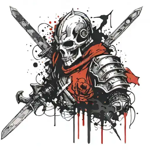 A Knight With A Sword And A Skull