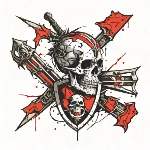 Skull On A Knight's Shield