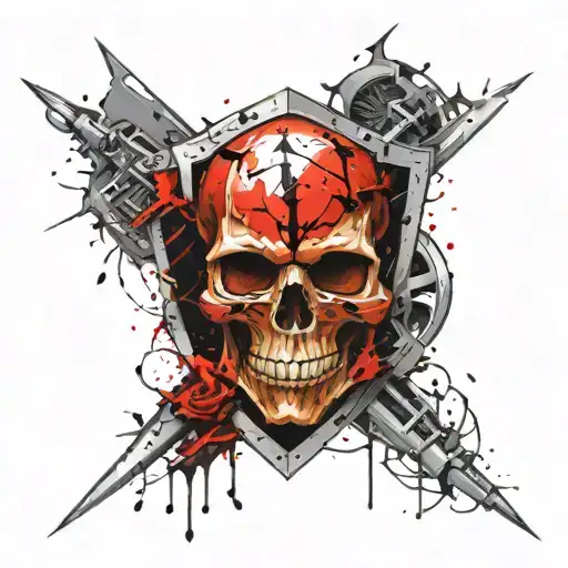 Skull On A Knight's Shield