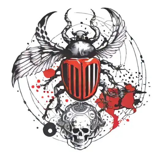 A Scarab With A Skull