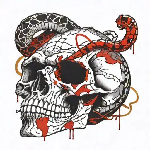 A Skull With A Snake