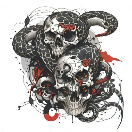 A Snake With Skulls