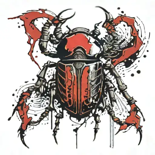 A Scarab With A Skull On It