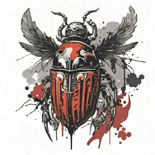 A Scarab With A Skull On It