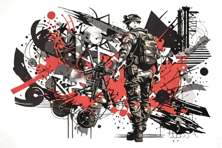 Military Man Standing