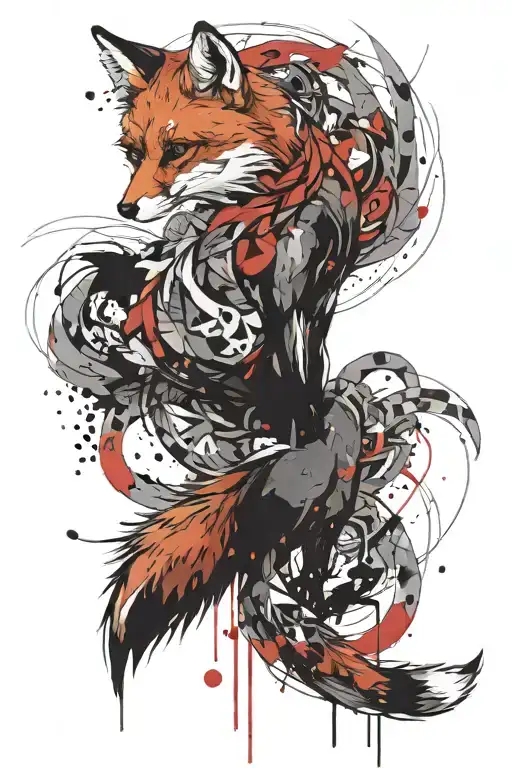 A Fox With Very Long Tails That Wrap Around The Hand