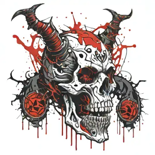 Demons And Skulls Representing Dark Periods