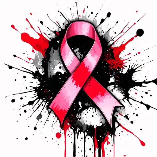 Never Alone Always Lonely Distressed Breast Cancer Ribbon