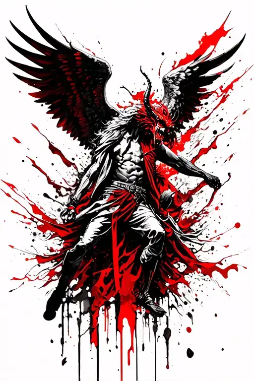 Arch Angel Michael Fighting Satan