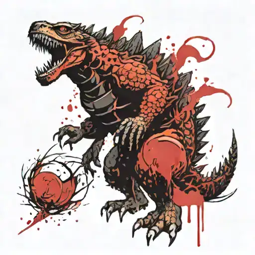 Godzilla Holding Dodgeball