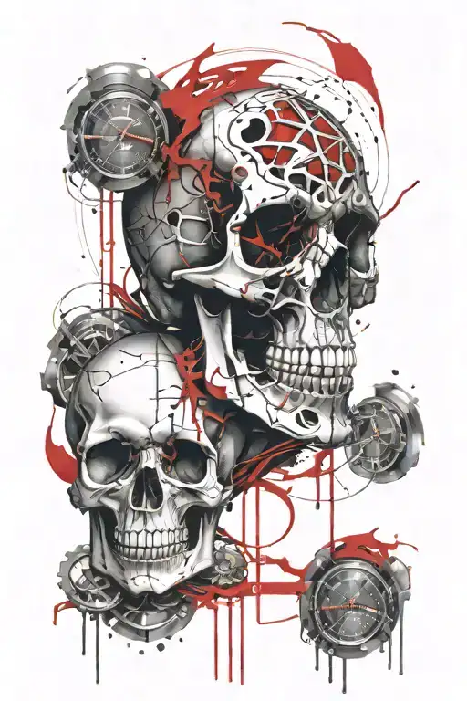 Skull And Hour Glass Filled