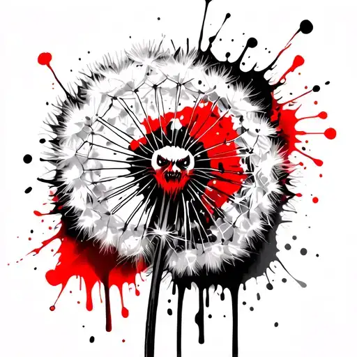 Cute Dandelion With A Face Thats Evil Tattoo Design