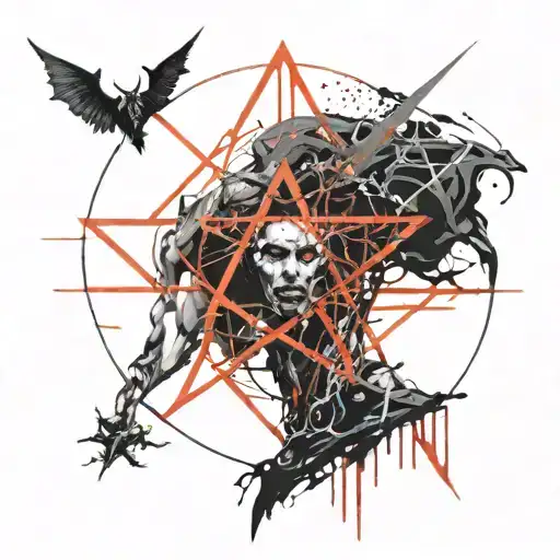 Evil Lucifer Deamon Pentagram