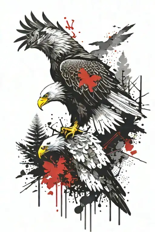Eagle And Trees