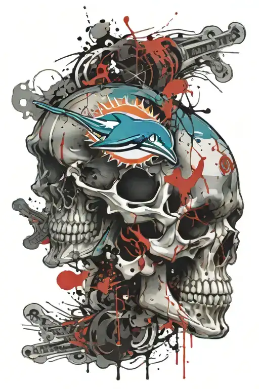 Miami Dolphins Skull