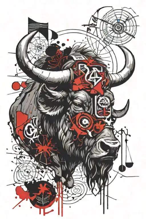 Libra Zodiac And Buffalo Head