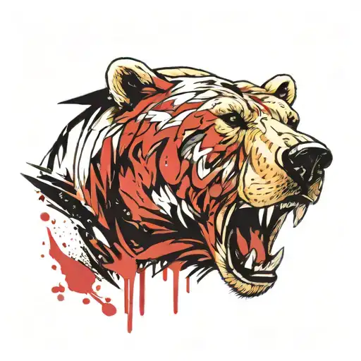 Brass Polar Bear Head Roaring Fiercely