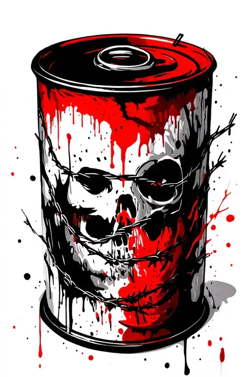 Red And Black Line Barb Wire