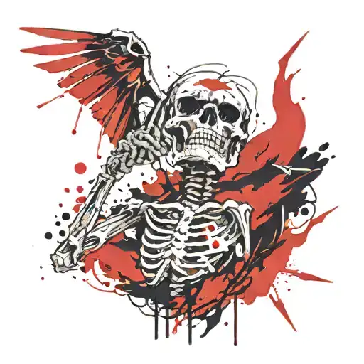 A Thunder Striking A Skeleton