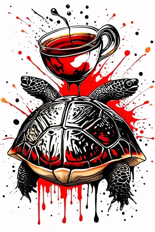 Turtle Drinking Tea