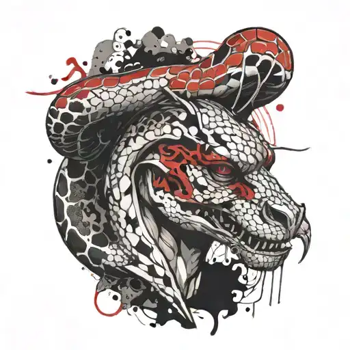 Snake Head With Stakes In Head