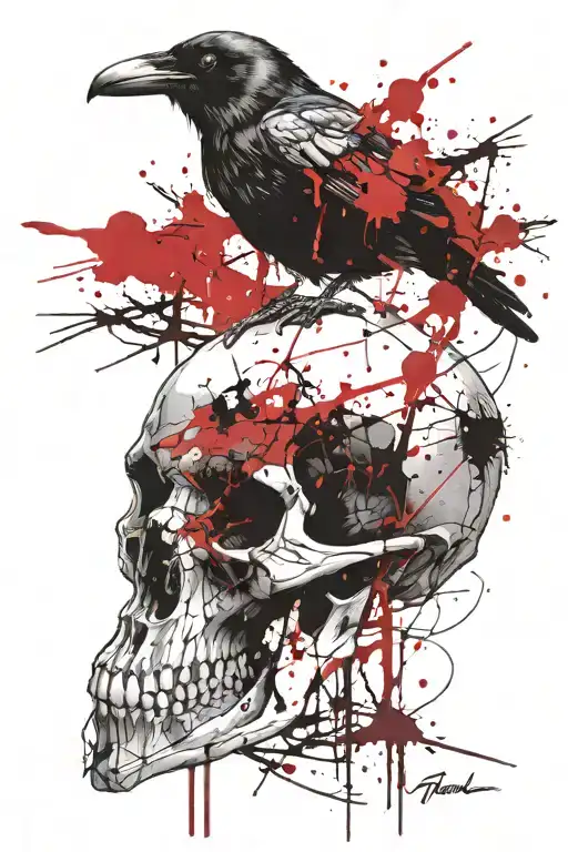 Raven And Animal Skull