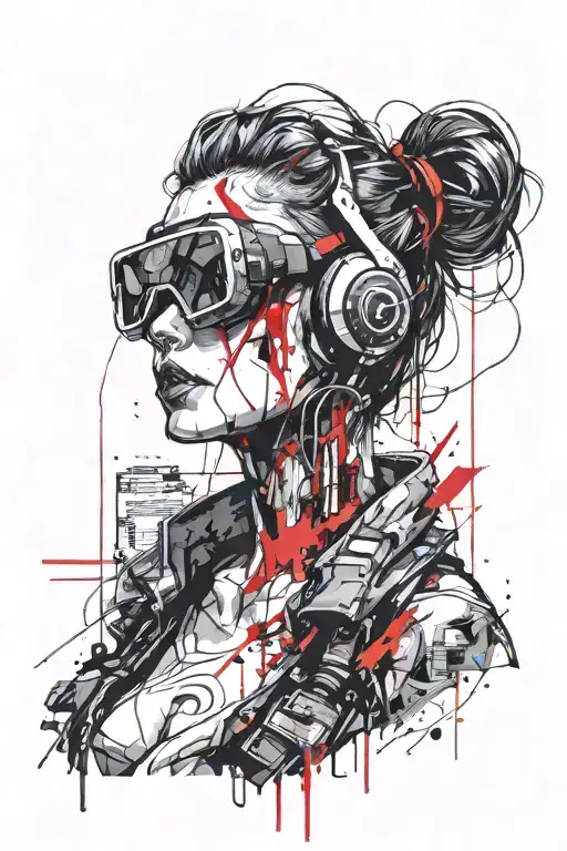 Cyberpunk Girl With Vr Glasses