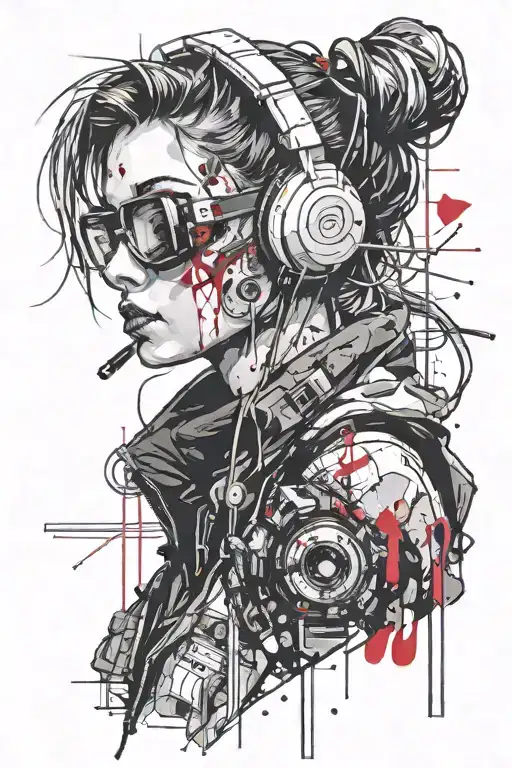 Cyberpunk Girl With Vr Glasses