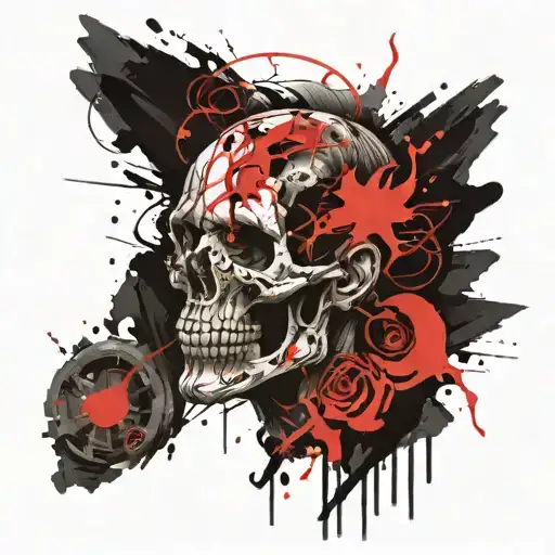 Man With A Skeleton Face Morphing