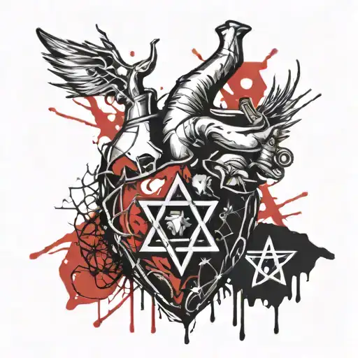 Anatomical Heart With A Mark In The Form Of The Star Of David