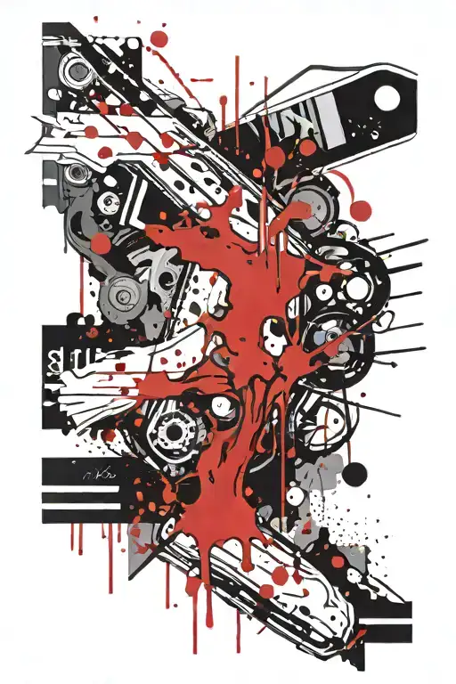 Bloody Cut In A Line As If With A Knife