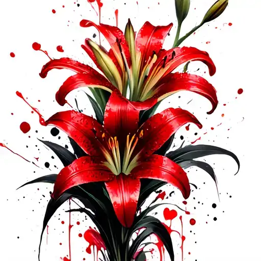 Red Lily Flower Bouquet
