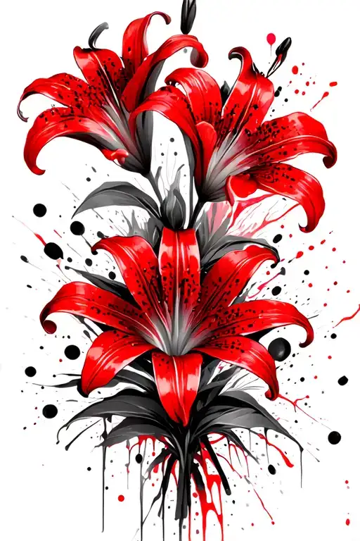 Red Lily Flower Bouquet