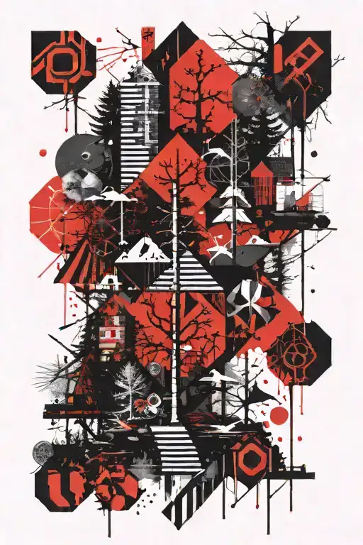 Geometric Forest Trippy Scenery