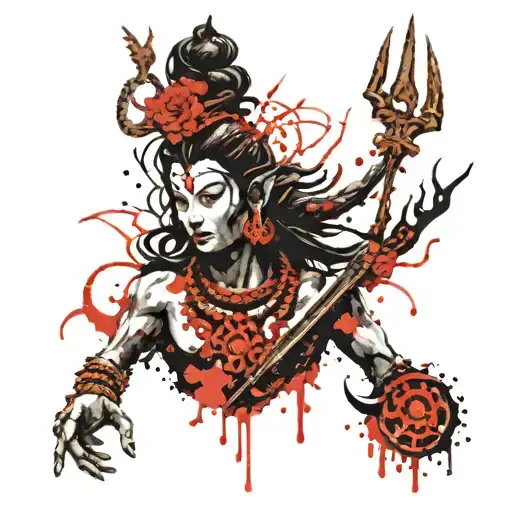 Hindu God Shiva Trident