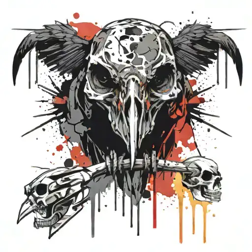 Raven Skull Wearing