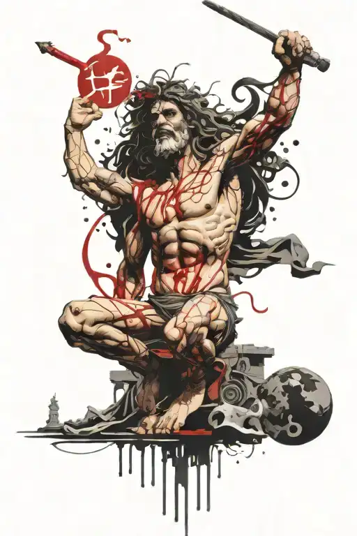 Atlas Holding The World With Medusa Greek Mythology