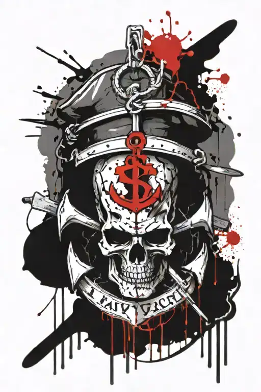 Navy Anchor Dog Tags Skull