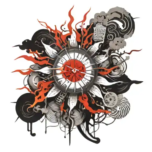 Sun With Smoke Surrounding Them